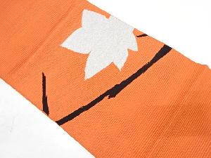 絽綴れ　紅葉模様織り出し名古屋帯